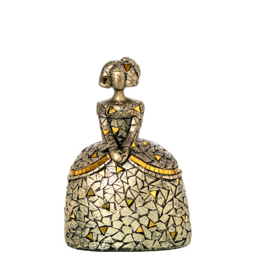 FIGURA MENINA 18CM RESINA DORADA