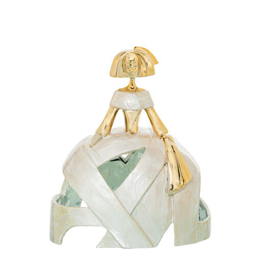 FIGURA MENINA 29CM RESINA DORAEADA