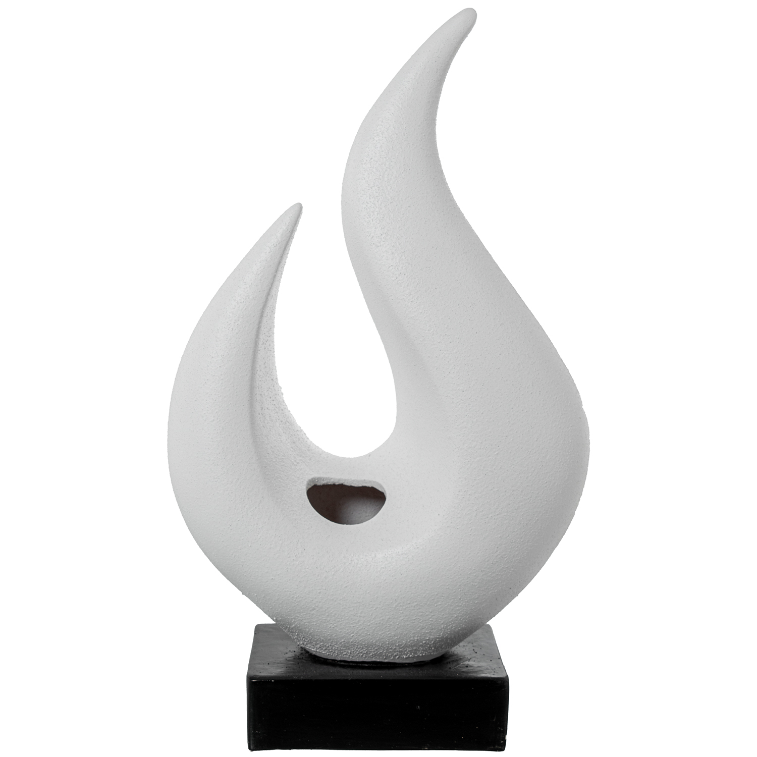 FIGURA ABSTRACTA CERÁMICA BLANERÁMICA BLANCO ARENA/DORADO