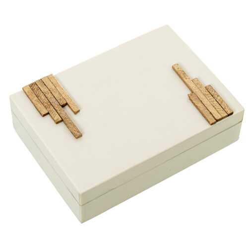 CAJA RESINA DE HUESO C/BASE MAUESO C/BASE MADERA