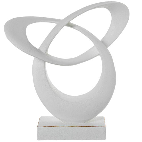 FIGURA ABSTRACTA CERAMICA 46CMCO/ORO ACABADO ARENA