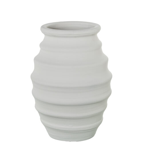 JARRÓN CERÁMICA 43CM BLANCO MATE