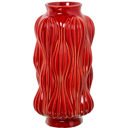 JARRÓN CERÁMICA 38CM ROJO BRILLLO