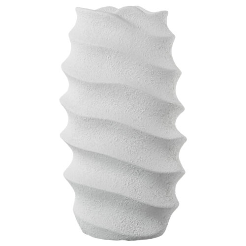 JARRÓN CERÁMICA 53CM ONDULADOBLANCO MATE