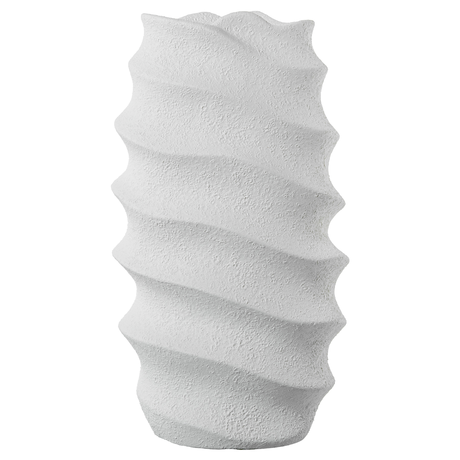 JARRÓN CERÁMICA 53CM ONDULADOBLANCO MATE