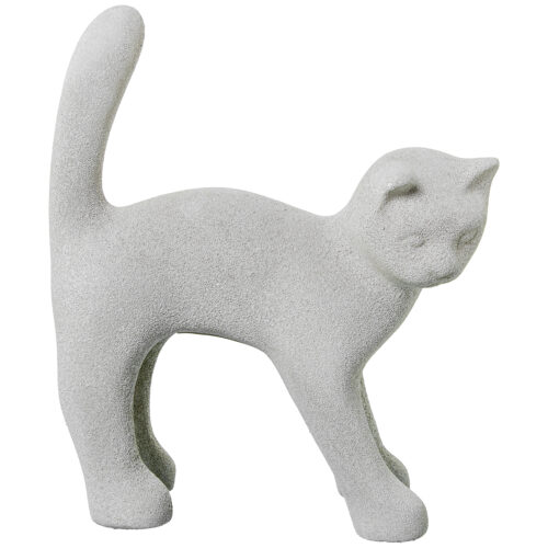 FIGURA GATO 34CM CERÁMICA GRIS