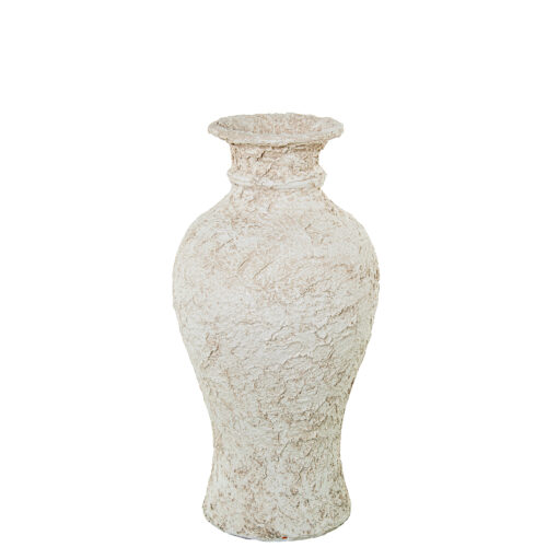 JARRON CERAMICA 61CM BLANCO RUSTICO