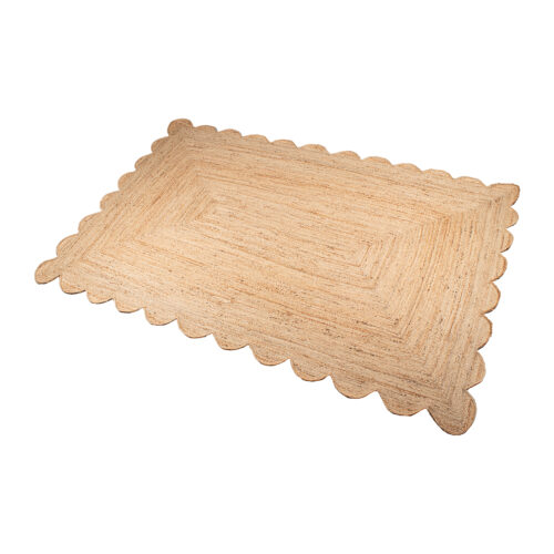 ALFOMBRA YUTE 160X230CM NATURAL BORDE DENTADO
