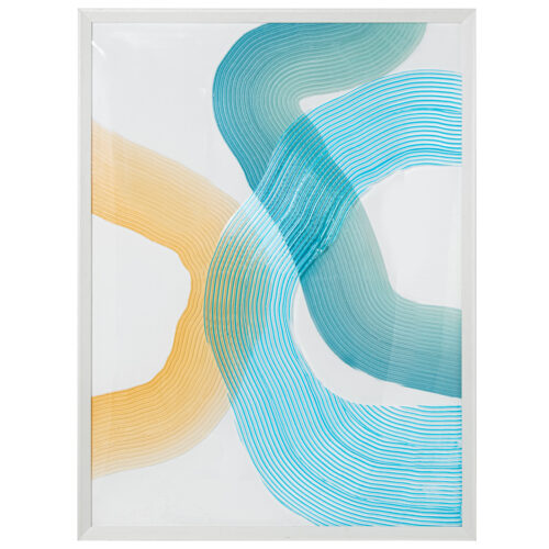 CUADRO LIENZO ABSTRACTO 90X120CM MARCO MADERA