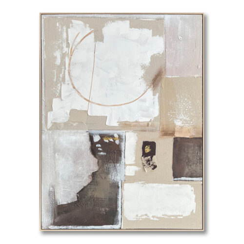 CUADRO LIENZO MARCO MADERA NATURAL 80X120CM ABSTRACTO