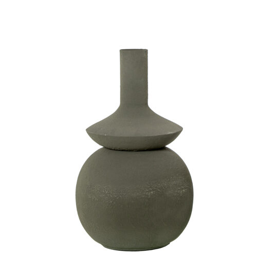 JARRÓN METAL HIERRO VERDE