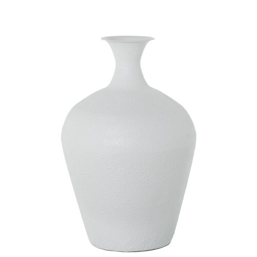 JARRÓN METAL HIERRO BLANCO
