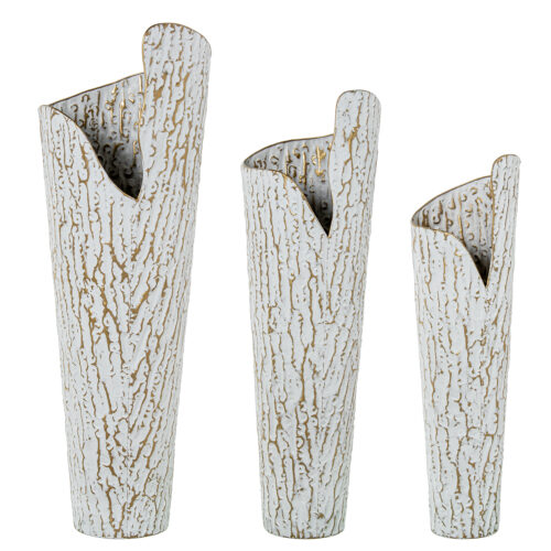 SET 3 JARRONES METAL DORADO/BLAL DORADO/BLANCO