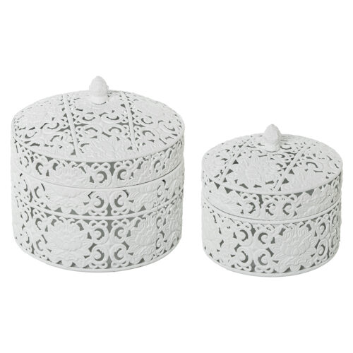 SET 2 CAJAS METAL C/TAPA BLANC