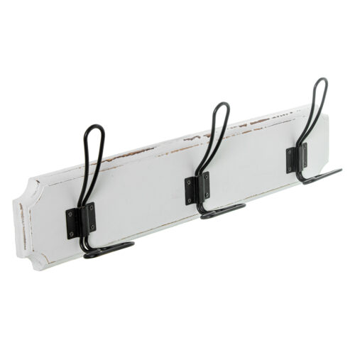 PERCHERO MADERA BLANCA C/3 GANC/5 GANCHOS METAL