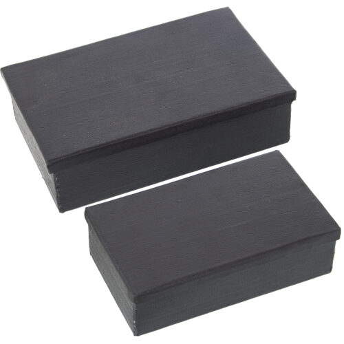 SET 2 CAJAS ALUMINIO TALLADO NEGRO