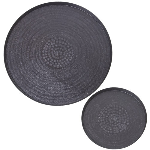 SET 2 BANDEJAS ALUMINIO TALLADO NEGRO