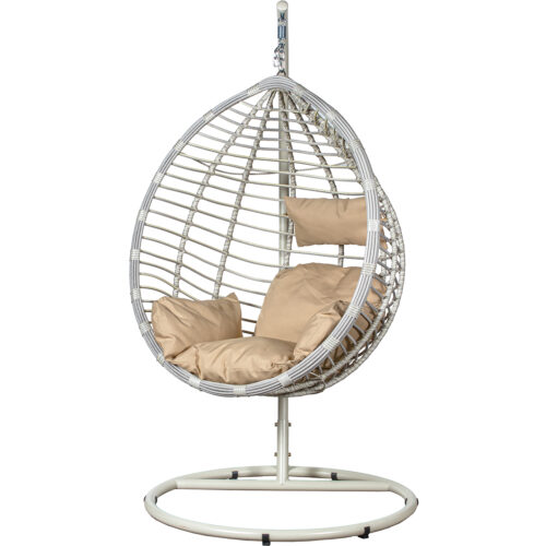 SILLA COLGANTE RATÁN ARTIF./METAL NAT/NEG +91121+91122+91225