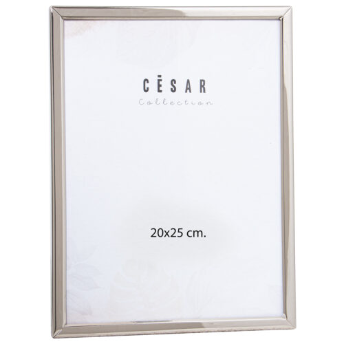 PORTAFOTOS METAL PLATEADO 20X20CM