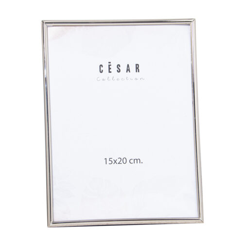 PORTAFOTOS METAL PLATEADO 15X25CM
