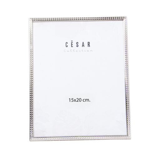 PORTAFOTOS METAL PLATEADO 15X25CM
