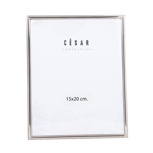 PORTAFOTOS METAL PLATEADO 15X25CM