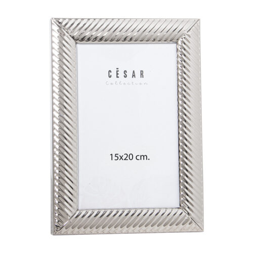 PORTAFOTOS METAL PLATEADO 15X25CM
