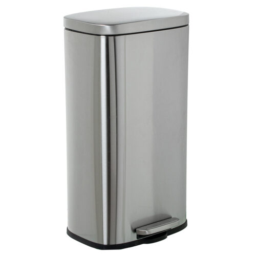 PAPELERA ACERO INOXIDABLE 30L. C/PEDAL ACERO MATE