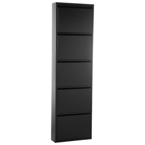 ZAPATERO METAL 5 CAJONES NEGRO MATE