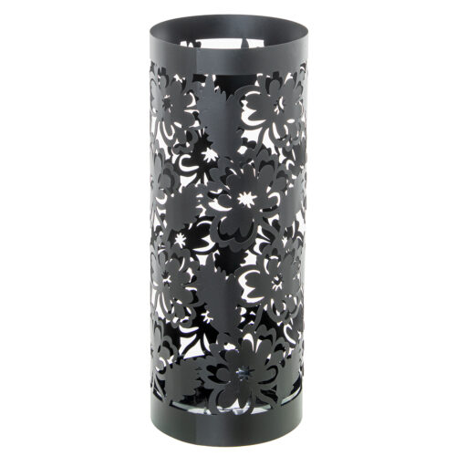 PARAGUERO METAL REDONDO NEGRO FLORES