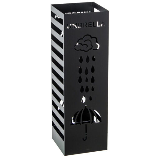 PARAGUERO METAL CUADRADO NEGROO LLUVIA