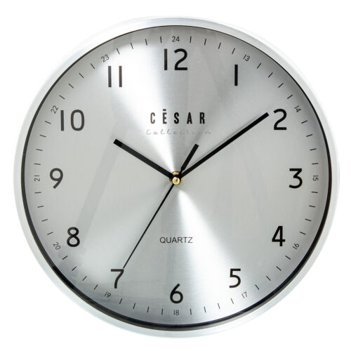 RELOJ PARED ALUMINIO 30CM MANE ESFERA BLANCA SEGUNDERO CONT