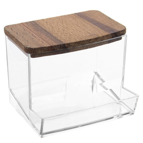 SOPORTE ACRILICO PARA BASTONESOS ALGODON C/TAPA MADERA