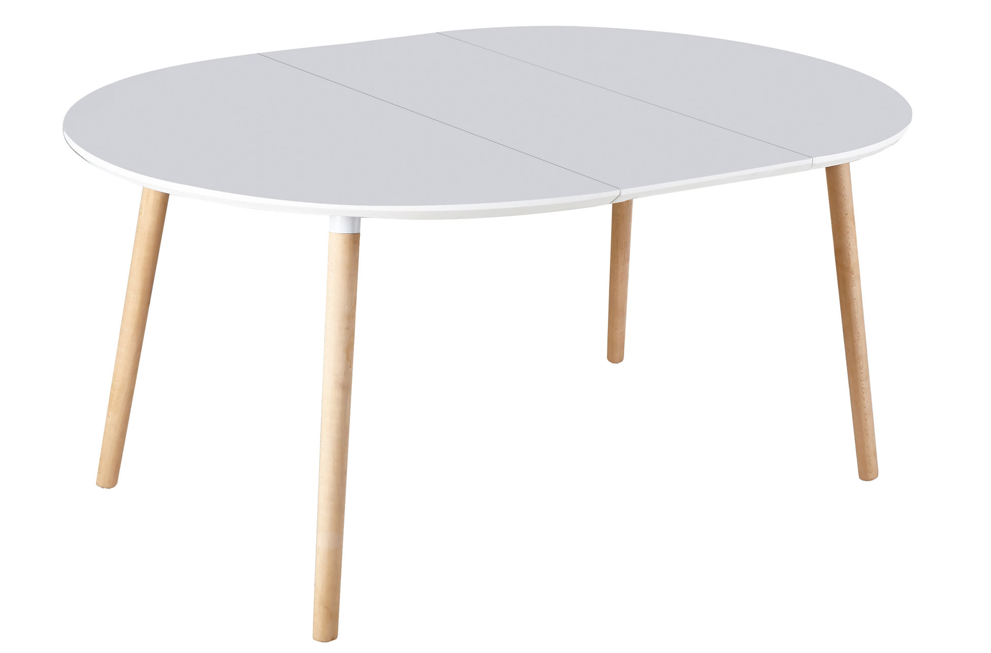 MESA COMEDOR EXTENSIBLE NORDIKA 100 - 140 - 180 CM BLANCO / HAYA. - Imagen 2