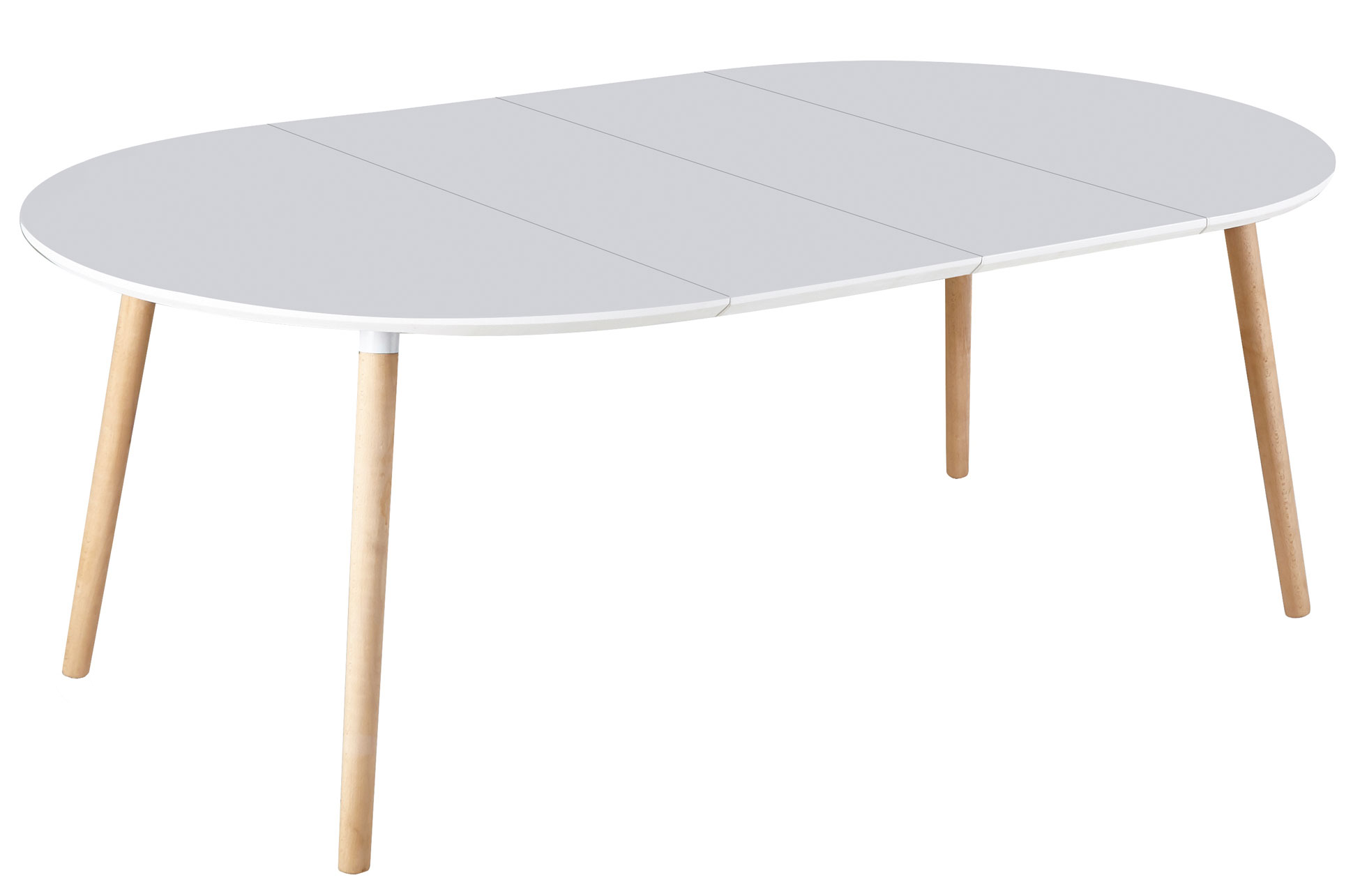 MESA COMEDOR EXTENSIBLE NORDIKA 100 - 140 - 180 CM BLANCO / HAYA. - Imagen 3