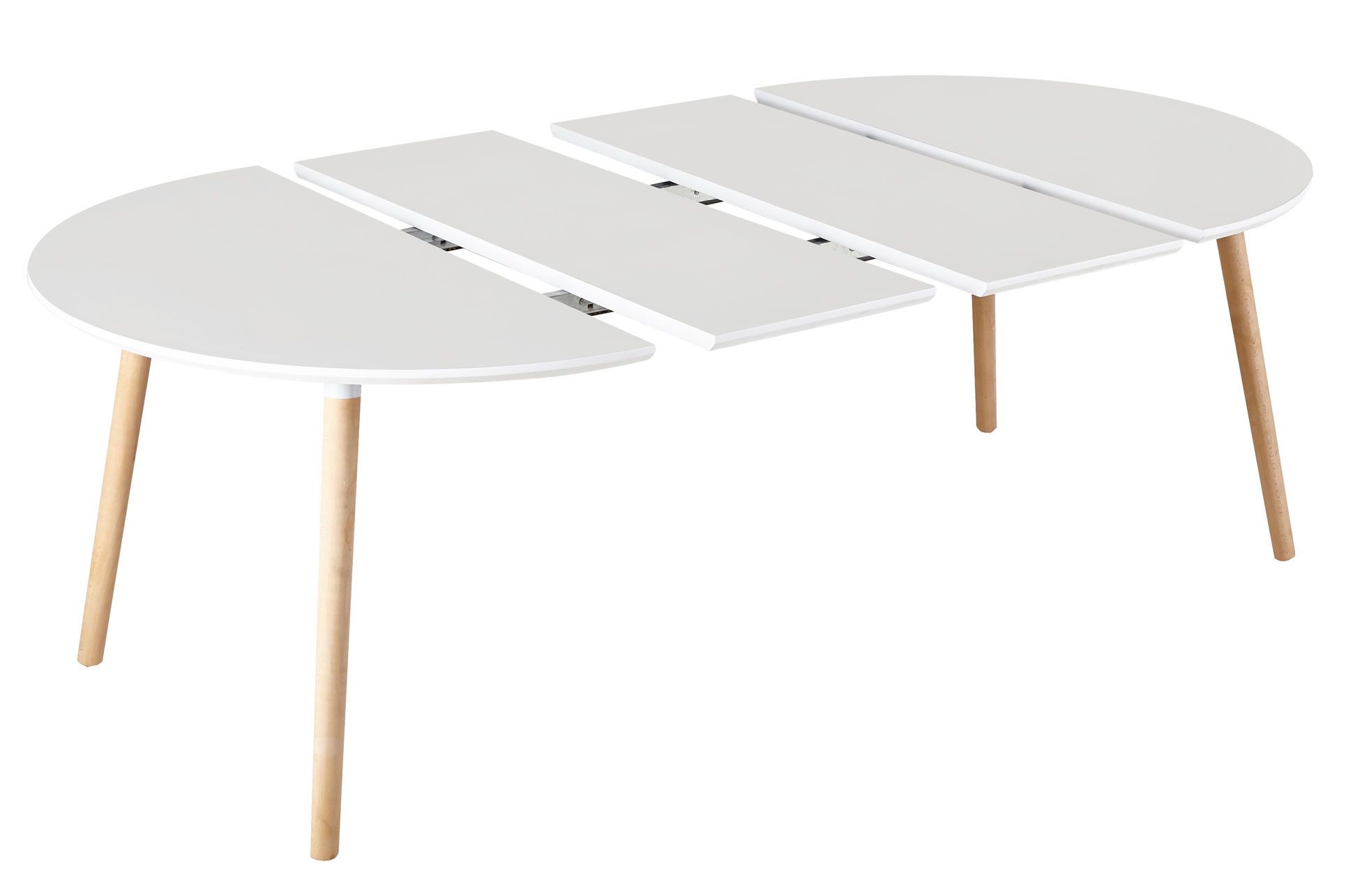 MESA COMEDOR EXTENSIBLE NORDIKA 100 - 140 - 180 CM BLANCO / HAYA. - Imagen 5