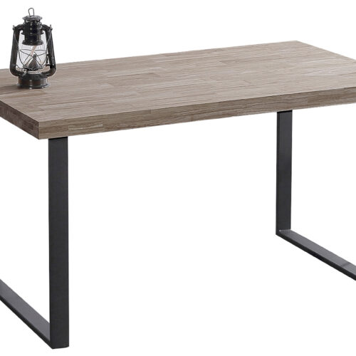 MESA COMEDOR FIJA NATURAL 140 x 80 CM  ROBLE AMERICAN / NEGRO.