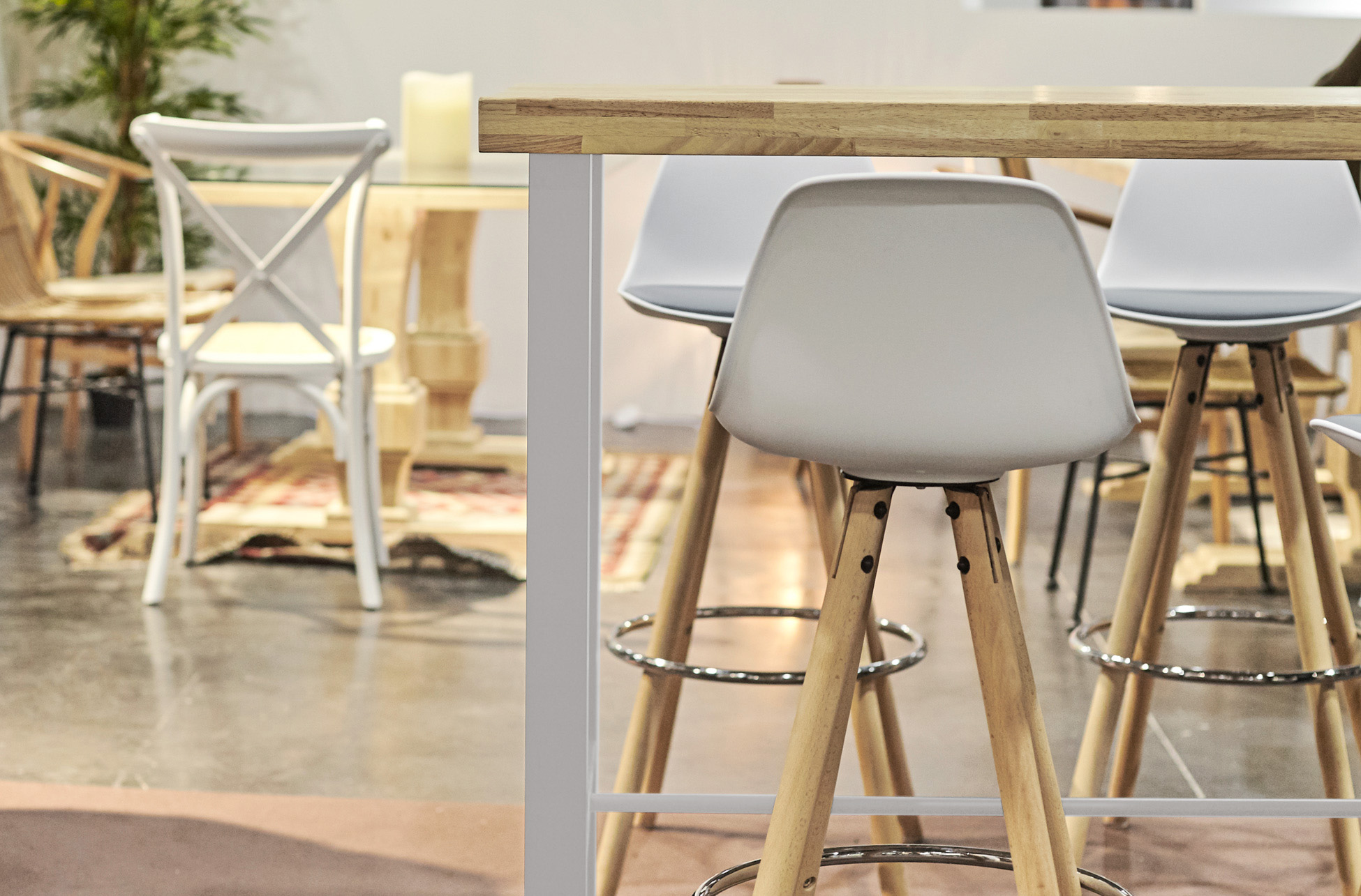 MESA ALTA LOFT 120 X 70 CM ROBLE NORDISH / BLANCO. - Imagen 6
