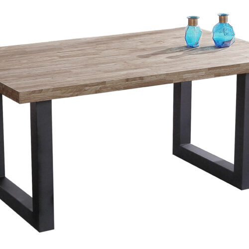 MESA COMEDOR FIJA LOFT 160 x 100 CM  ROBLE AMERICAN / NEGRO.