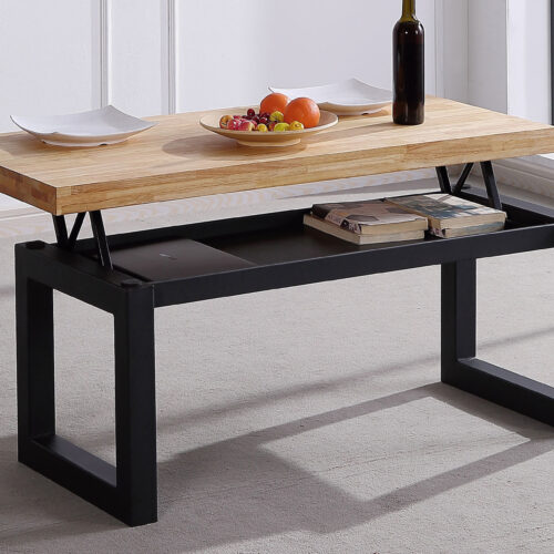 MESA CENTRO ELEVABLE LOFT 120 x 60 CM ROBLE NORDISH/ NEGRO.