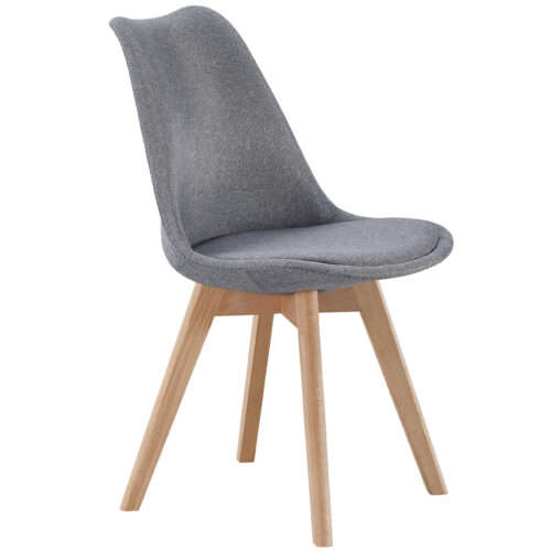 SILLA COMEDOR TAPIZADA BISTRO TEJIDO GRIS