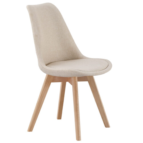 SILLA COMEDOR TAPIZADA BISTRO TEJIDO BEIGE