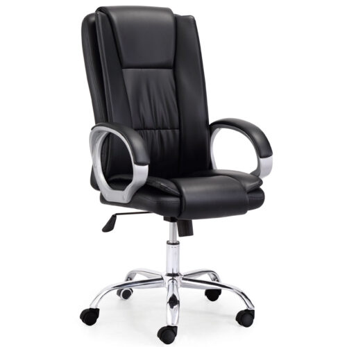 SILLÓN DESPACHO ATLAS SÍMIL PIEL NEGRO
