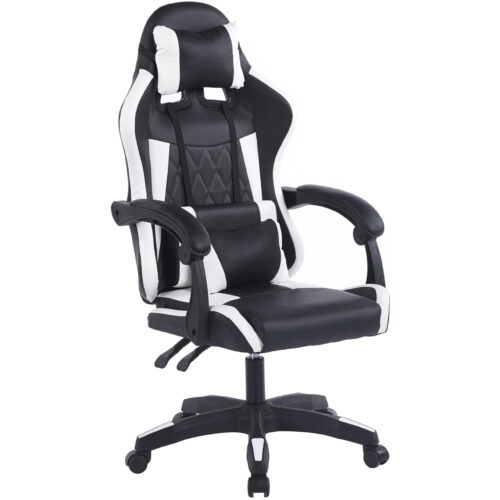 SILLON GIRATORIO GAMING MASTER SIMIL PIEL NEGRO / BLANCO