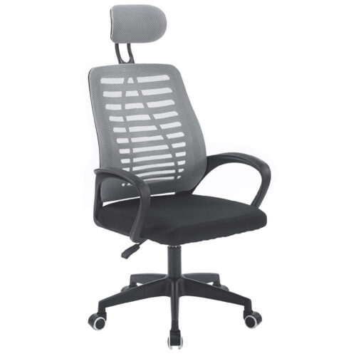 SILLON GIRATORIO CON REPOSACABEZAS KNECK RED TRANSPIRABLE NEGRO / GRIS