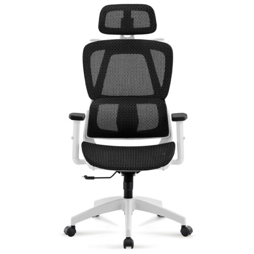 SILLON GIRATORIO ERGO RED TRANSPIRABLE NEGRO / ESTRUCTURA BLANCA
