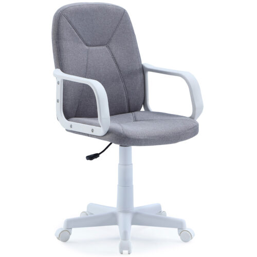 SILLON GIRATORIO GENESIS TEJIDO GRIS PEARL / ESTRUCTURA BLANCA.