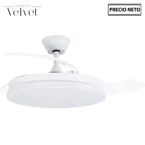 VENTILADOR TECHO C/LUZ 3 ASPAS RETRÁCTILES MADERA OASIS