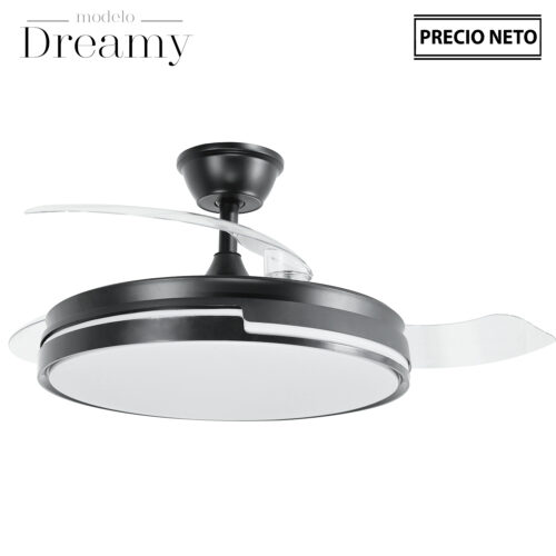 VENTILADOR TECHO C/LUZ 3 ASPAS RETRÁCTILES BLANCO DREAMY