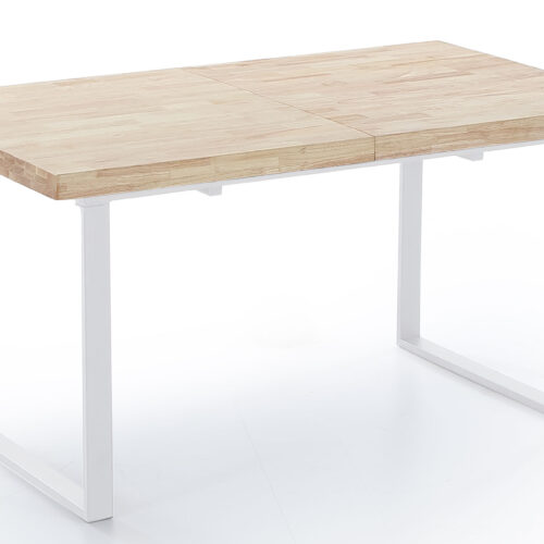 MESA COMEDOR EXTENSIBLE NATURAL 140 - 180 x 80 CM ROBLE NORDISH / BLANCO